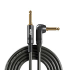 AZOR 10 Ft Cable Guitar Cable with Dual Mute Plug Ends,1/4 Inch 6.35mm Straight to Right Angle Electric Professional Instrument Cable for Electric Guitar, Bass Guitar,Keyboard(Black)