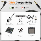 AZOR 10 Ft Cable Guitar Cable with Dual Mute Plug Ends,1/4 Inch 6.35mm Straight to Right Angle Electric Professional Instrument Cable for Electric Guitar, Bass Guitar,Keyboard(Black)