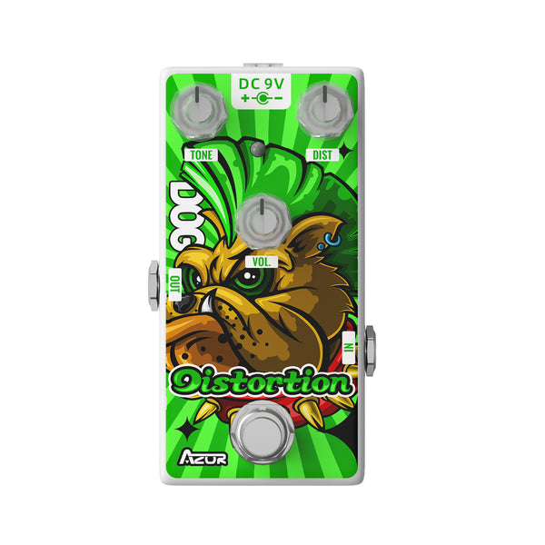 AZOR Distortion Guitar Effect Pedal Rich Overtones Dog Distortion Pedal for Electric Guitar True Bypass AP507