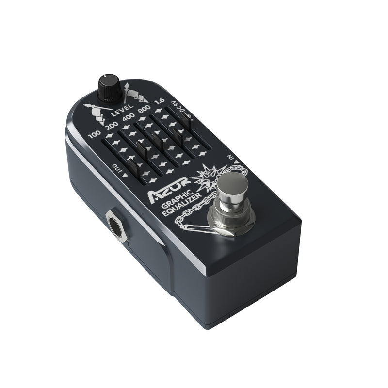 equalizer guitar pedal AZOR Guitar Pedal 5 Band Graphic EQ Effects Pedal Graphic Guitar Equalizer Distortions Effect Metal Pedal with True Bypass AP-322