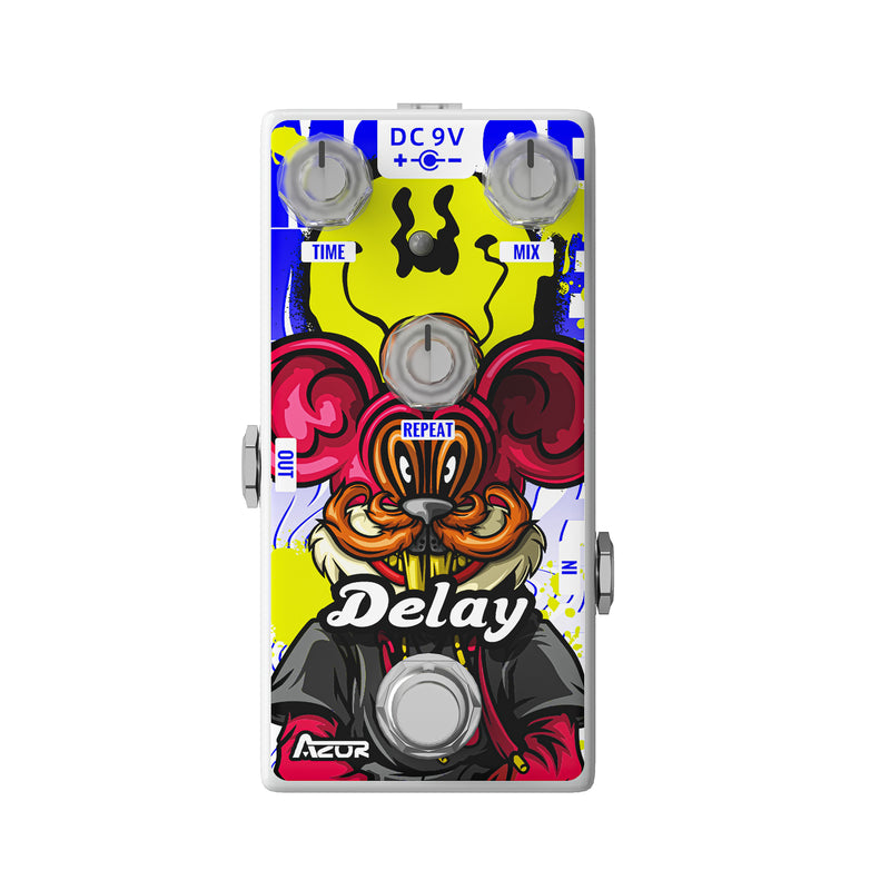AZOR Digital Delay Guitar Effect Pedal Mouse Vintage Unique Tones Delay Pedal for Electric Guitar AP508