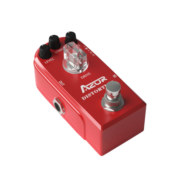 AZOR Vintage Distortion Guitar Effect Pedal with True Bypass Classical Electronic Pedal Aluminium-alloy Red AP-319