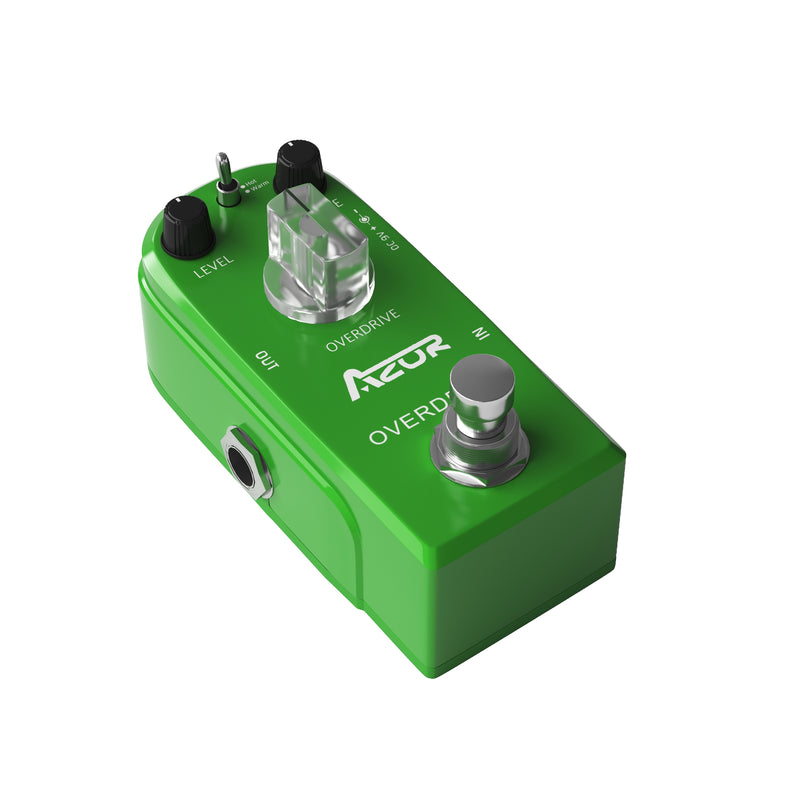 mini pedal overdrive AZOR AP-315 Mini Pedal Drive Classical Overdrive Guitar Effect Pedal True Bypass Hot/Warm Modes