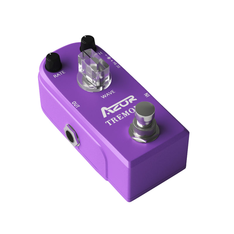 AZOR Tremolo Guitar Effect Pedal Analog Tremolo Pedal for Electric Guitar True Bypass Aluminium alloy case