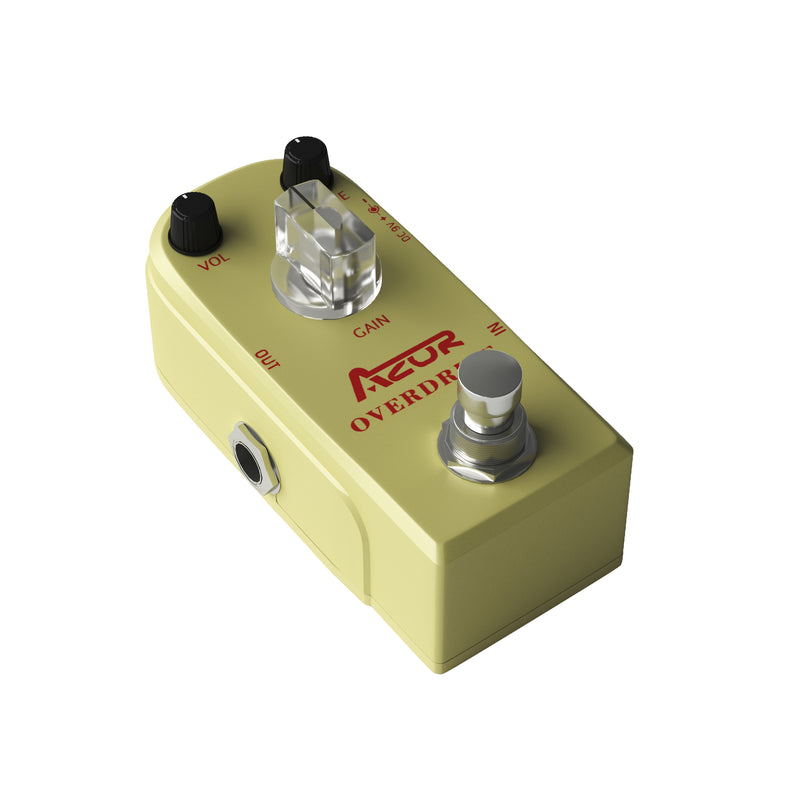 AZOR Vintage Overdrive Guitar Effect Pedal Classical Electronic Pedal with True bypass Aluminum Alloy Golden AP-320
