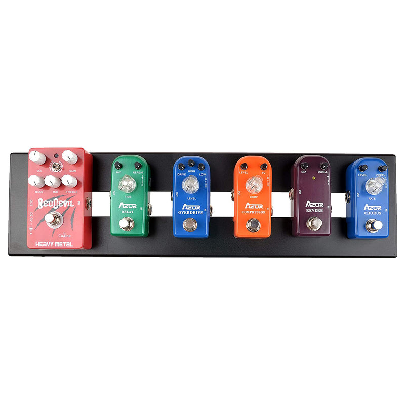 horizontal guitar pedals AZOR Guitar Pedal Board Case AB-101 Aluminium Pedalboard 18.9'' x 4.9'' x 1.1'' with Bag