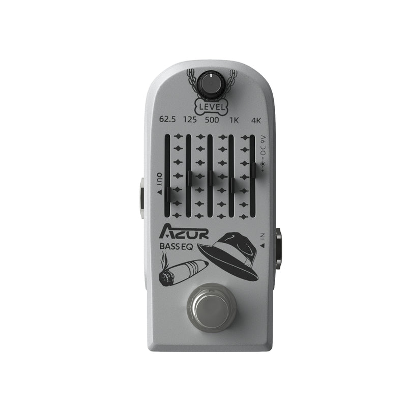 bass guitar equalizer pedal AZOR Bass EQ Guitar Effects Pedal Guitar 5 Band Equalizer Pedals Distortions with True Bypass Aluminium-Alloy AP-323