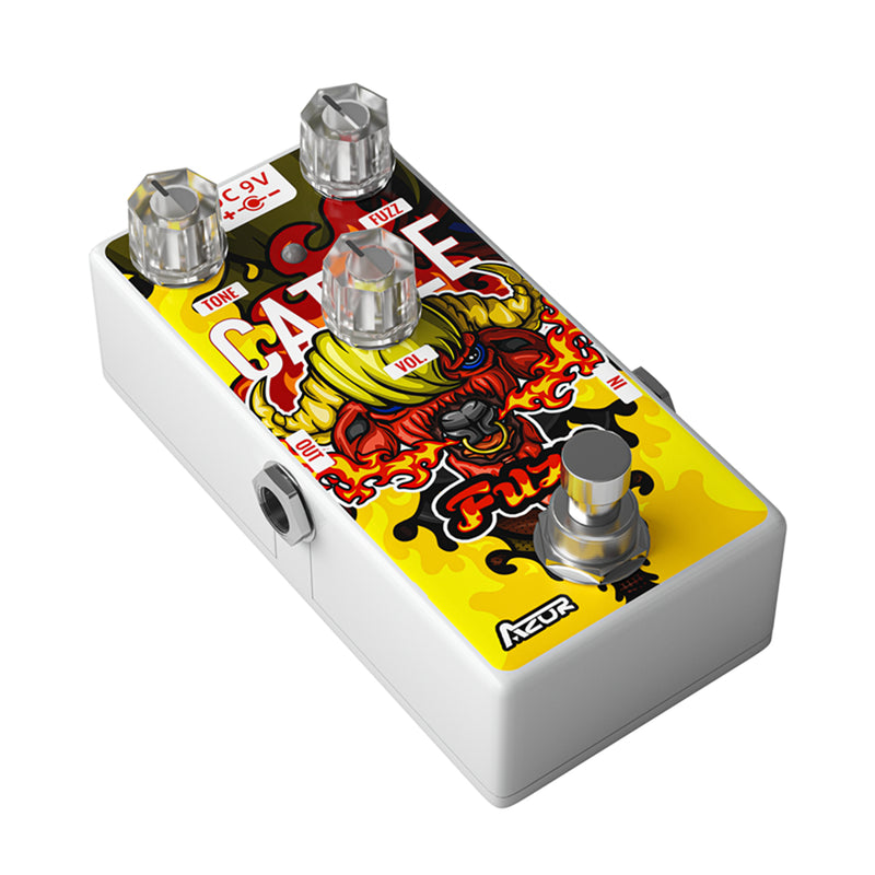 AZOR Fuzz Pedal Cattle Stylish Fuzz Guitar Effect Pedal Classic Mini Pedal for Electric Guitar True Bypass AP501