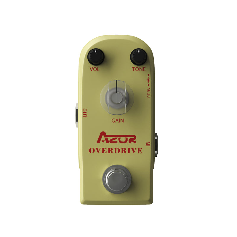 AZOR Vintage Overdrive Guitar Effect Pedal Classical Electronic Pedal with True bypass Aluminum Alloy Golden AP-320