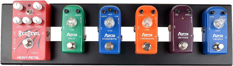 AZOR Guitar Pedal Board Case AB-101 Aluminium Pedalboard 18.9'' x 4.9'' x 1.1'’ with Bag