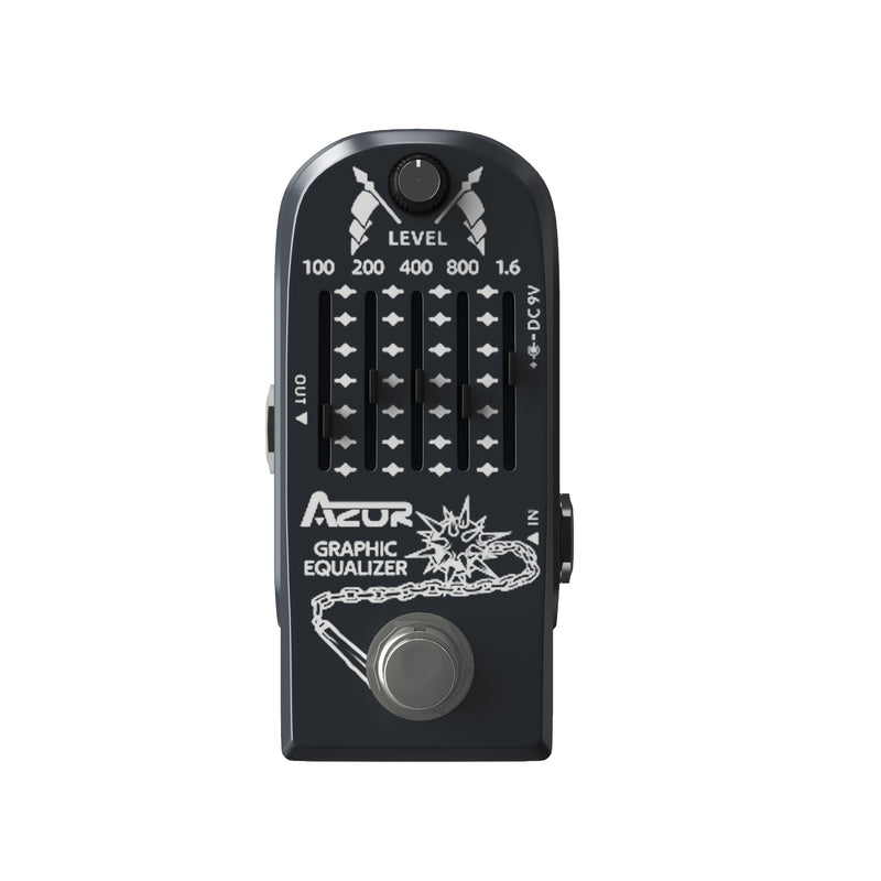 AZOR Guitar Pedal 5 Band Graphic EQ Effects Pedal Graphic Guitar Equalizer Distortions Effect Metal Pedal with True Bypass AP-322