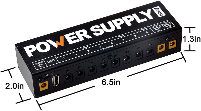 pedal power supply 18v AZOR Guitar Pedal Board Power Supply with 10 Routes DC Output 9V/12V/18V