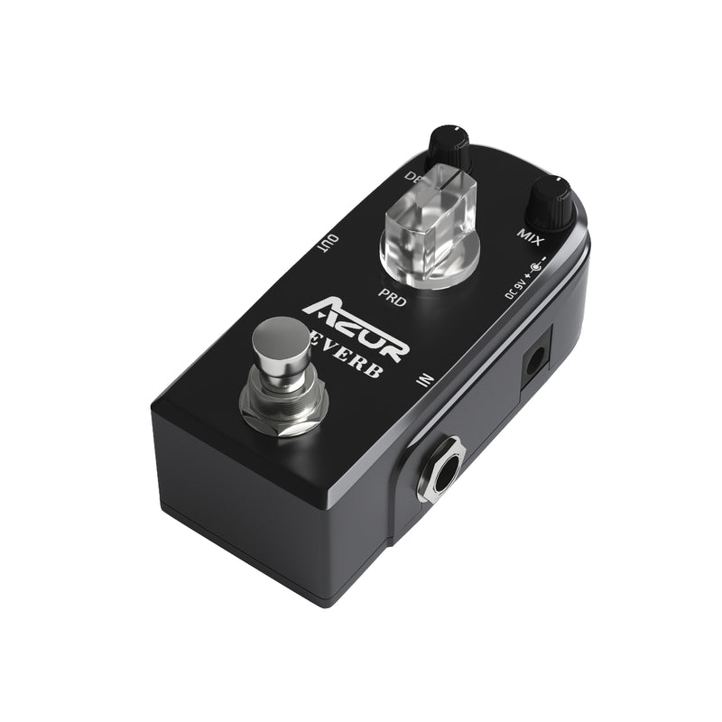 AZOR AP312 Digital Reverb Guitar Effect Pedal Plate Reverb Hall and Church,Space Guitar Effect with True Bypass Aluminum Alloy