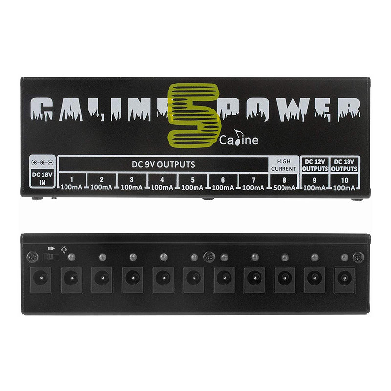 Caline CP-05 Guitar Pedal Board Power Supply 10 Output 9V 12V 18V Effect Pedals with Short Circuit/Overcurrent Protection