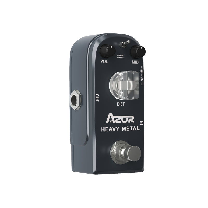 AZOR Heavy Metal Distortion Guitar Effects Pedal 3 Modes Controls with True Bypass Aluminium-alloy AP-321