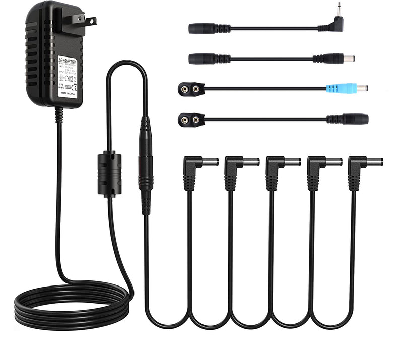 AZOR AP02 Pedal Power Supply with 8 Way Chain Cables Use for