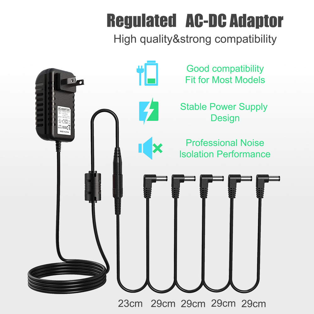 AZOR AP02 Pedal Power Supply with 8 Way Chain Cables Use for Guitar Effects Output to 1000ma 9V DC 1A Negative Tip Guitar Effect Pedal …