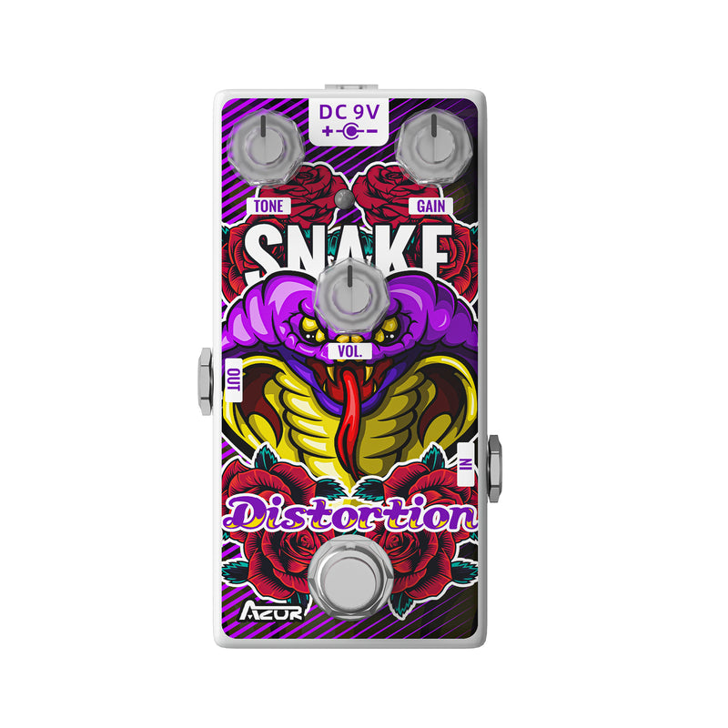 AZOR Distortion Guitar Effect Pedal Snake Variant Distortion Mini Pedal for Electric Guitar True Bypass AP506