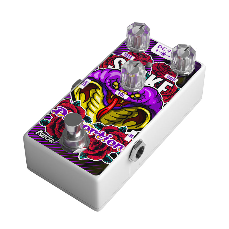 AZOR Distortion Guitar Effect Pedal Snake Variant Distortion Mini Pedal for Electric Guitar True Bypass AP506