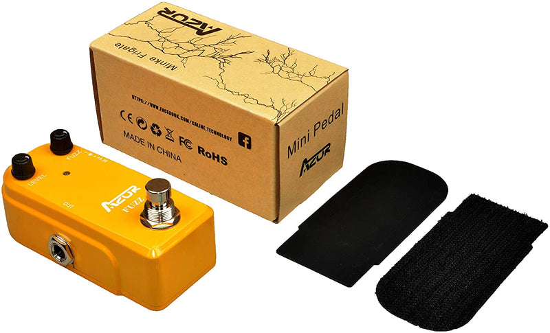 AZOR Vintage Fuzz Guitar Pedal True Bypass Mini Effect Pedal for Electric Guitar Classic Analog Fuzz Tone Compact & Durable Design Stage & Studio Use