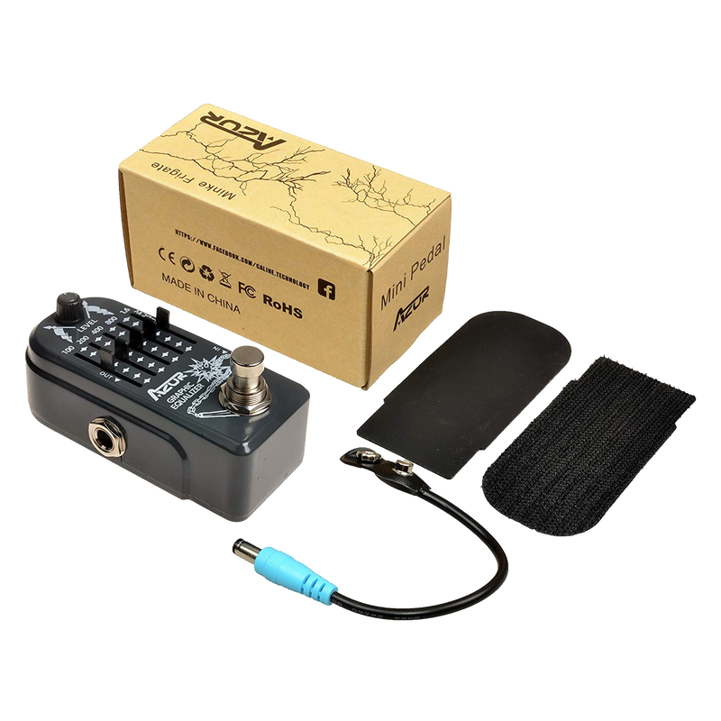 gitarre equalizer pedal AZOR Guitar Pedal 5 Band Graphic EQ Effects Pedal Graphic Guitar Equalizer Distortions Effect Metal Pedal with True Bypass AP-322