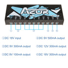 AZOR Isolated Power Supply 10 Output Pedal Power Supply 18V Isolated Pedal Power CP-207